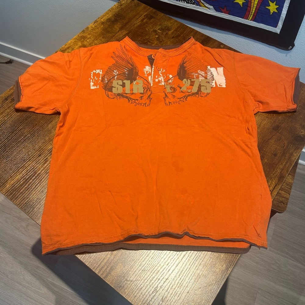 Y2K Canyon River Blues Vintage Orange T-Shirt